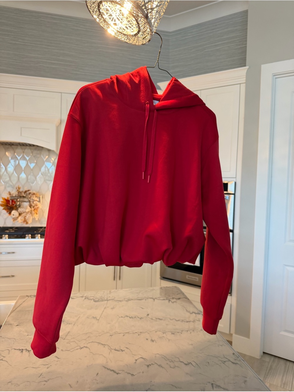 Beyond Yoga Crimson Red Cropped Hooded Sweatshirt
